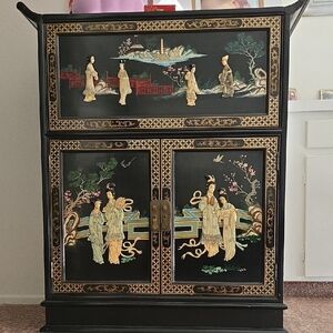 Elegant Black Asian-Inspired Cabinet